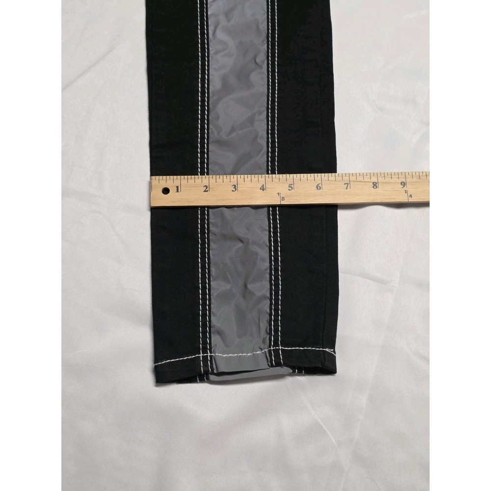 Tripp NYC Gothic Reflector Panel Bondage Pants Unisex Sz L Black Utility Straps - Picture 4 of 8